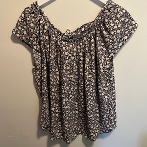 Floral blouse with back cut out